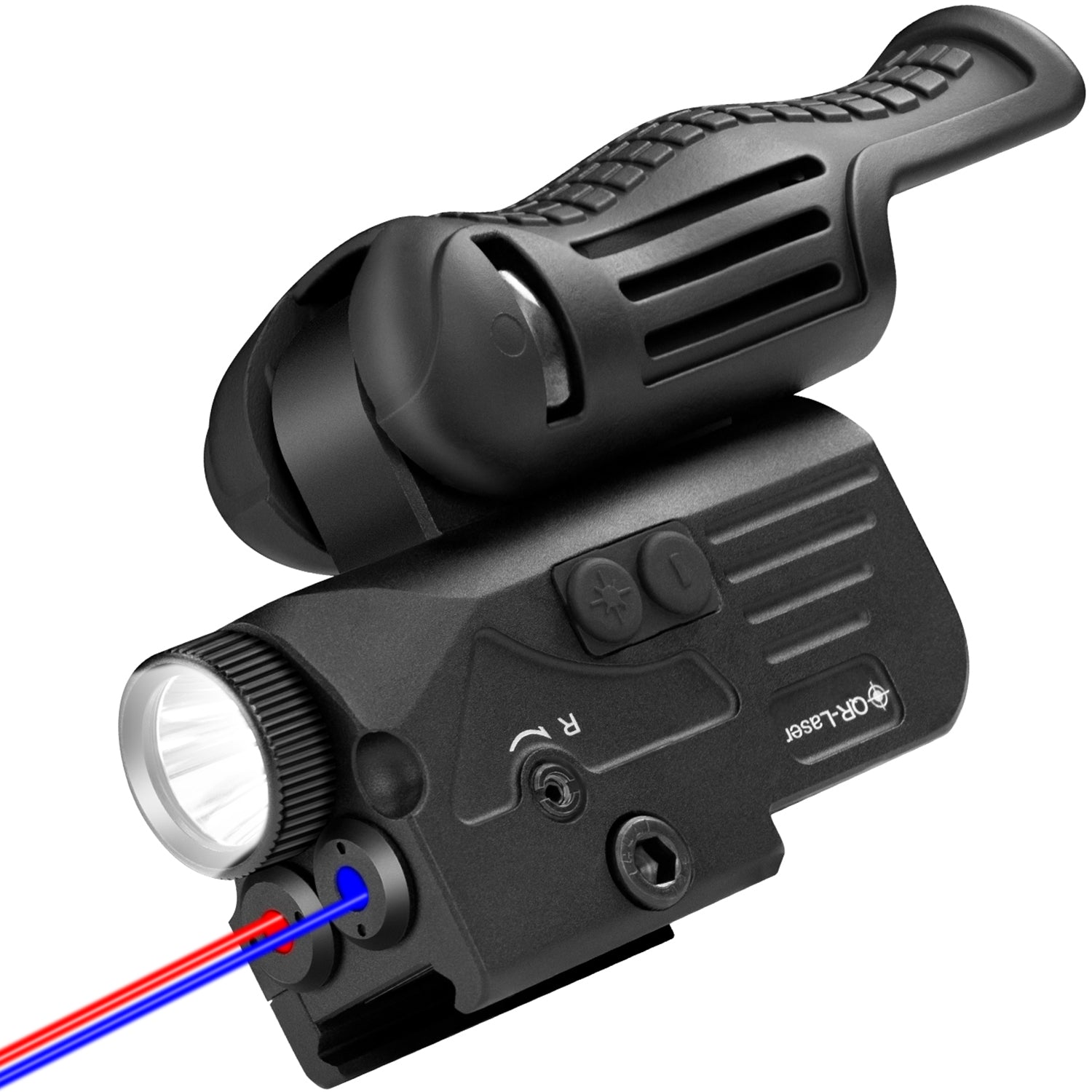 1200 Lumens LED White Flashlight with Dual Laser Sights, Rechargeable Red&Green Laser Beams with 5 LED Light Modes - Hard Anodized Aluminum, Laser Class IIIA, Less Than 5mW
