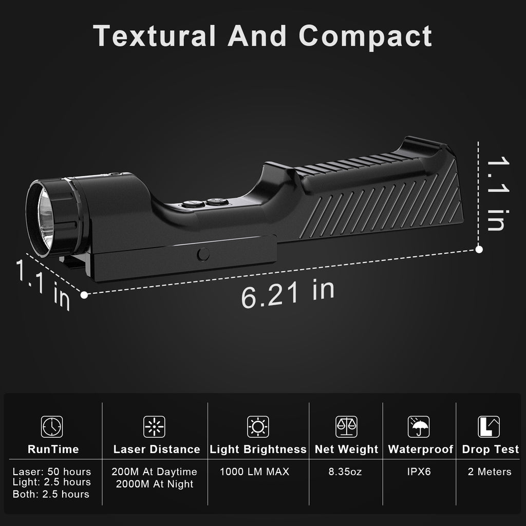 QRLaer MLOK Straight-Grip Tactical Laser Light