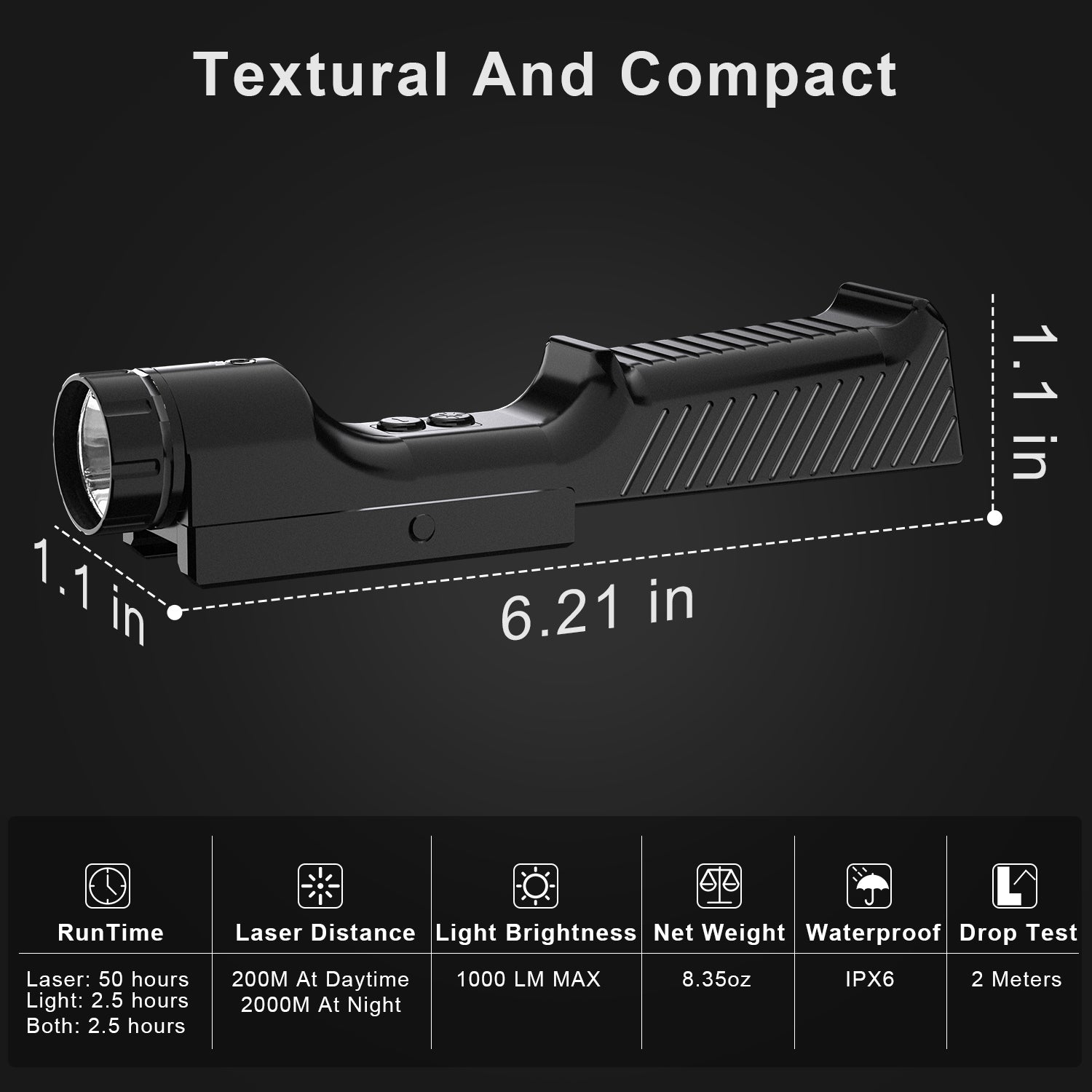 QRLaer MLOK Straight-Grip Tactical Laser Light