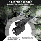 1200 Lumens LED White Flashlight with Dual Laser Sights, Rechargeable Red&Green Laser Beams with 5 LED Light Modes - Hard Anodized Aluminum, Laser Class IIIA, Less Than 5mW