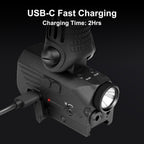 1200 Lumens LED White Flashlight with Dual Laser Sights, Rechargeable Red&Green Laser Beams with 5 LED Light Modes - Hard Anodized Aluminum, Laser Class IIIA, Less Than 5mW