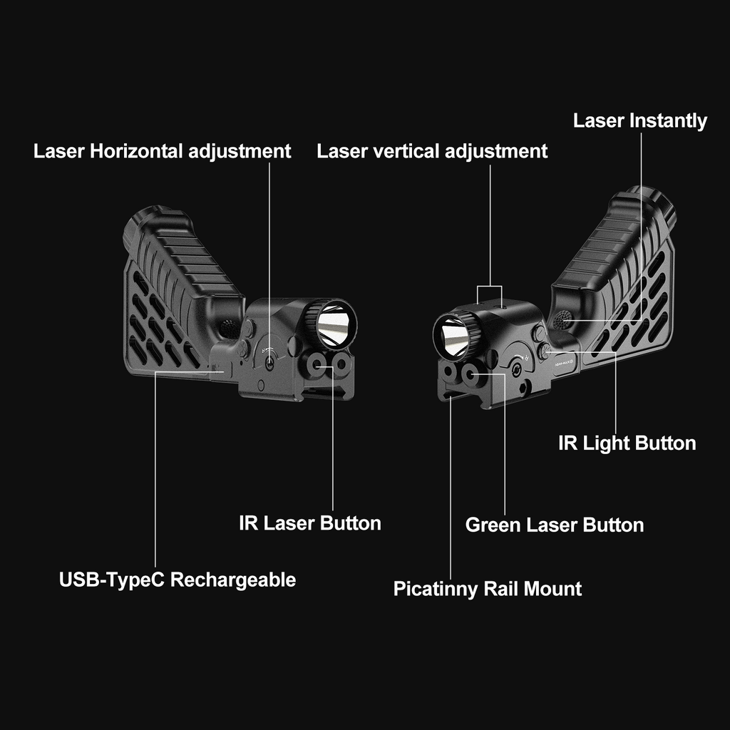 QR Laser XK118. Infrared laser + Green laser + Infrared illumination