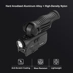 1200 Lumens LED White Flashlight with Dual Laser Sights, Rechargeable Red&Green Laser Beams with 5 LED Light Modes - Hard Anodized Aluminum, Laser Class IIIA, Less Than 5mW