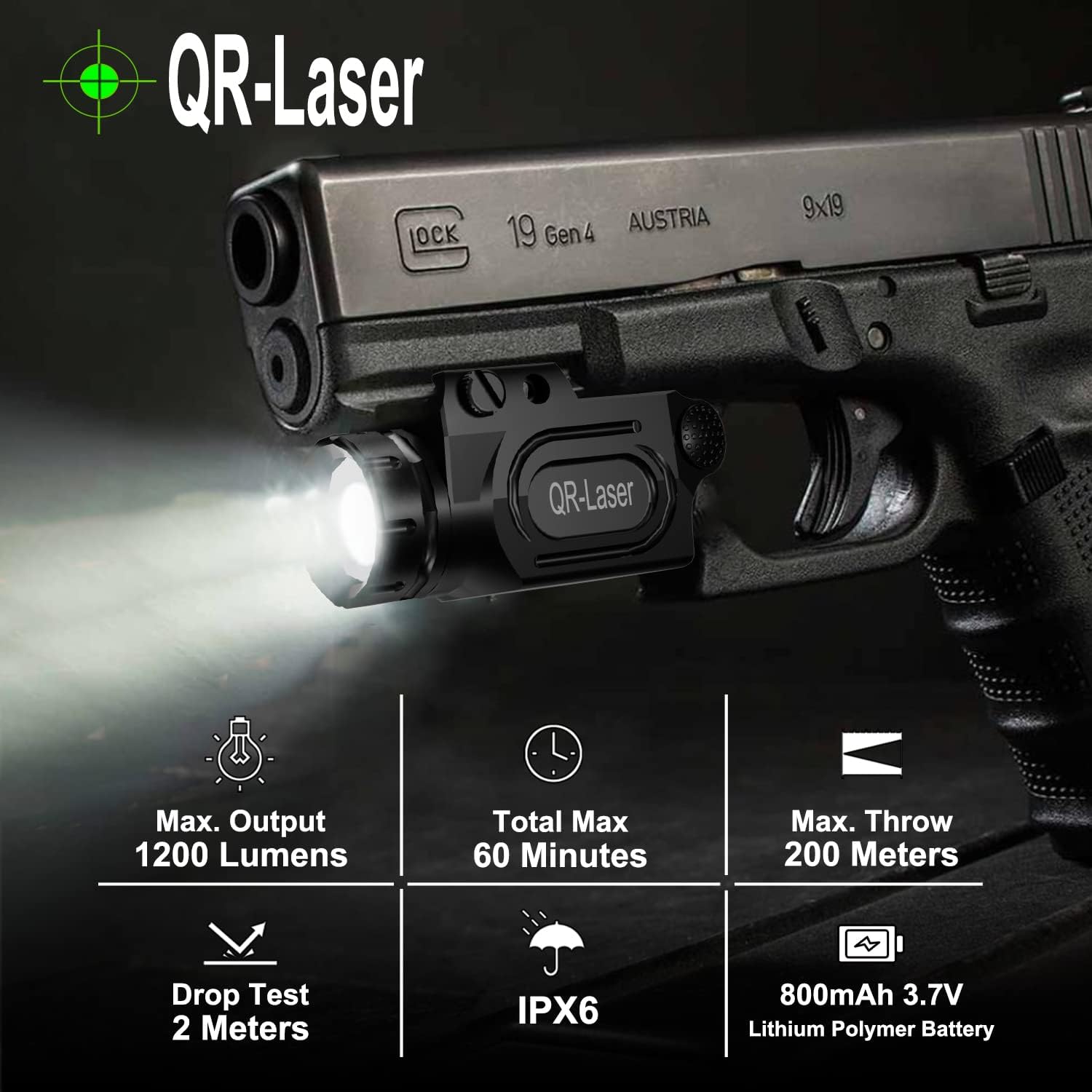 QRLaer Stinger 1200-Lumen Tactical Weapon Light